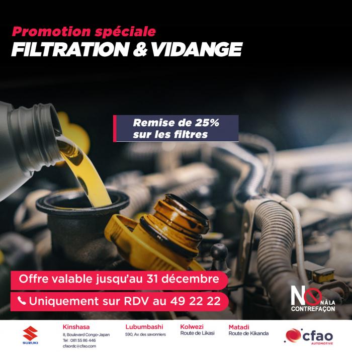 Promotion spéciale - Filtration et Vidange